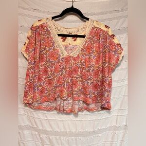 Free People Leilani floral cropped top